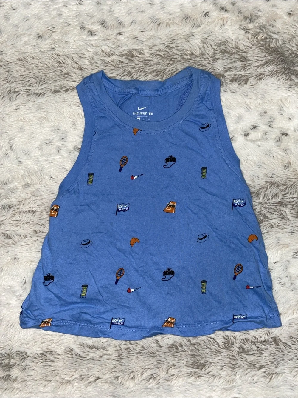 Nike Blue Boys Athletic Tank with Mini Sports Motifs